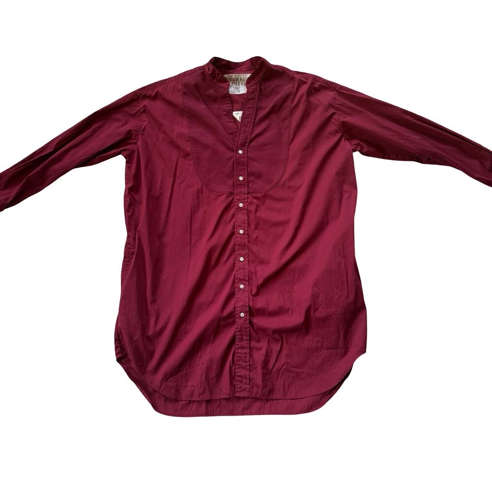 Frank & Eileen TORI Italian Texedo Shirtdress in Superluxe Red Cotton Sz Medium